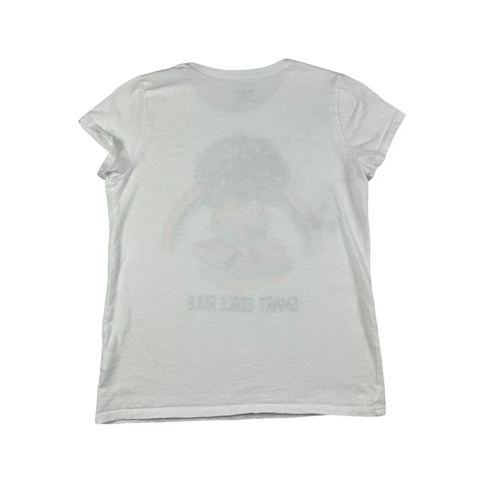 The Childrens Place Girls White Smart Girls Rule Graphic T-Shirt L 10/12 3047482